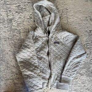Patagonia Light Gray Quilted Hoodie